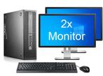ACTIE: HP EliteDesk 800 G1 SFF i5 4e Gen incl. 2 Monitoren +, Ophalen of Verzenden