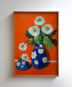 E. García - FLORES SOBRE FONDO NARANJA XL (NO RESERVE)