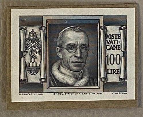 Vaticaanstad 1949 - Basilieke 100 lire Pio XII zeldzaam, Postzegels en Munten, Postzegels | Europa | Italië