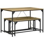 TRUUSK Industriële Eetkamerset 3-delig - Eettafel met 2 Bank, Huis en Inrichting, Verzenden, Nieuw