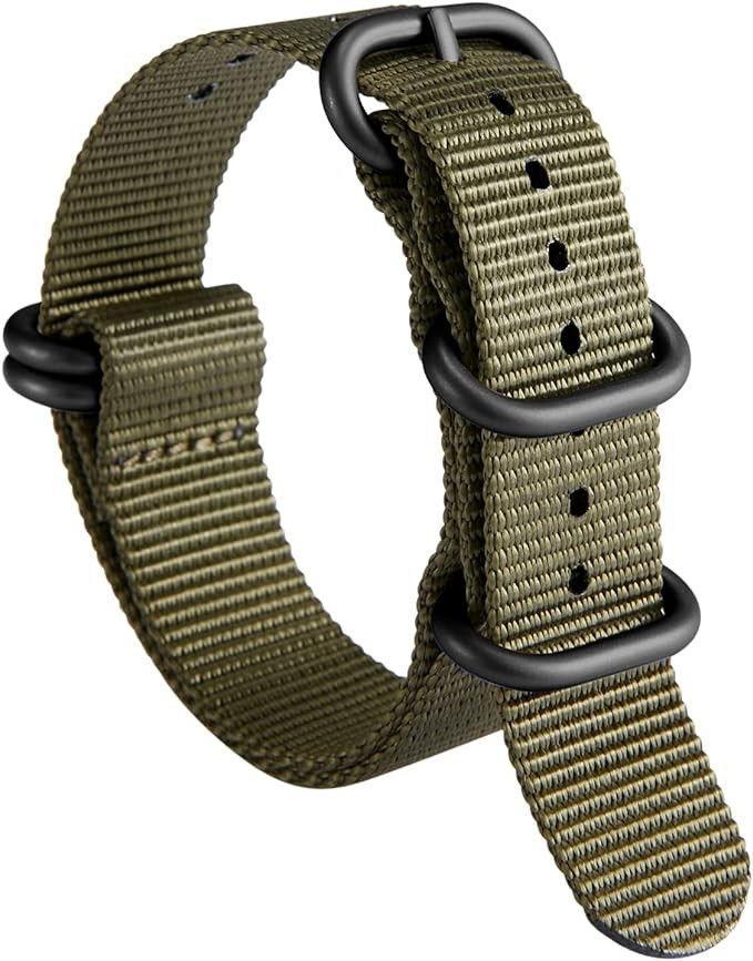 DrPhone Nylon Flex Strap - Nylon Horlogeband - 18mm - Zwarte, Bijoux, Sacs & Beauté, Montres connectées, Envoi