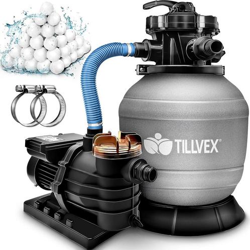 Tillvex® Zandfilter - Zandfilterpomp - 10200L/u - Grijs, Doe-het-zelf en Bouw, Gereedschap | Overige machines, Verzenden