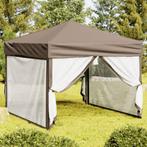 vidaXL Partytent inklapbaar met zijwanden 3x3 m taupe, Tuin en Terras, Partytenten, Verzenden, Nieuw