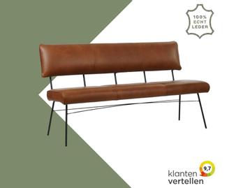 Leren eetkamerbank Solid - Granada Savannah (cognac) - beschikbaar voor biedingen