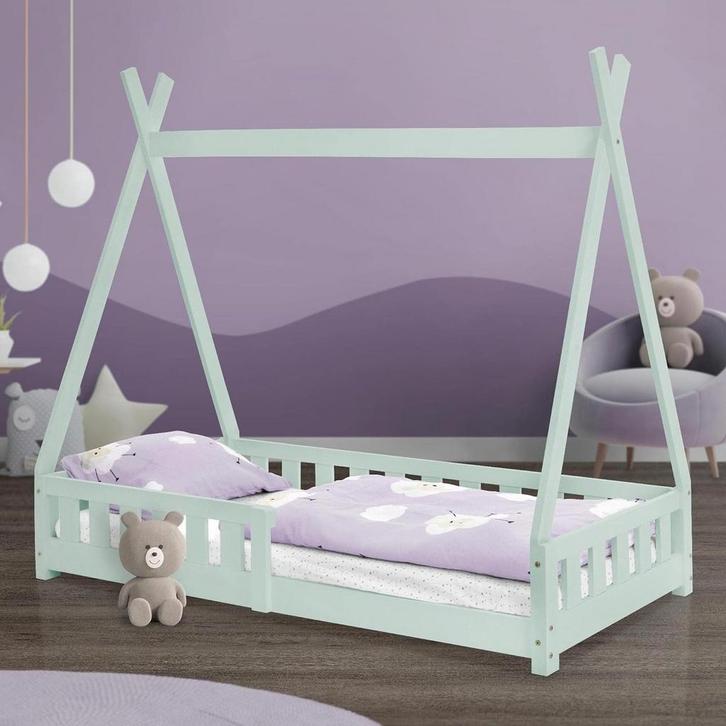 Kinderbed - Peuterbed - Tipi bed - 80x160 cm - Mint - ML-Des, Huis en Inrichting, Overige Huis en Inrichting, Verzenden