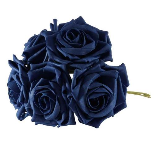 Foam Roos 6cm Open Tea Rose X5 Navy Foamroos, Maison & Meubles, Accessoires pour la Maison | Plantes & Fleurs artificielles
