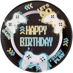 Gaming Party Borden Happy Birthday 32cm 8st, Nieuw, Verzenden