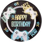 Gaming Party Borden Happy Birthday 32cm 8st, Verzenden, Nieuw