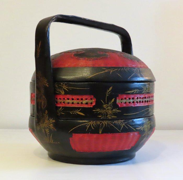 Traditionele gelaagde Chinese bruidssmand - Bamboe, Hout -, Antiquités & Art, Antiquités | Autres Antiquités