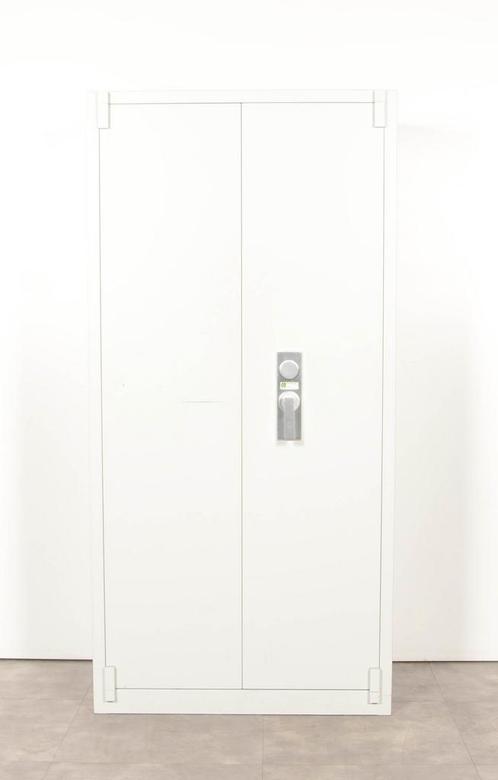 De Raat kluis, lichtgrijs, 195 x 95 cm, incl. 4 legborden..., Maison & Meubles, Armoires | Armoires à porte coulissante & Armoires à archives