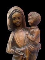 Beeldje - Maria met kindje Jezus - 65 cm - Eik, Antiek en Kunst