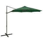 Parasol met LED 300cm Groen | OP = OP | 40% Korting!, Verzenden, Nieuw, 3 tot 4 meter, Zweefparasol