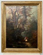 Europese school (XIX) - Attraverso la foresta, la minaccia -