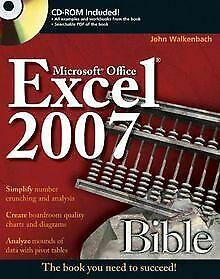 Excel 2007 Bible (Bible (Wiley)) von John Walkenbach  Book, Livres, Livres Autre, Envoi
