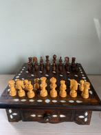 Schaakspel - Koper parelmoer hout, Antiek en Kunst