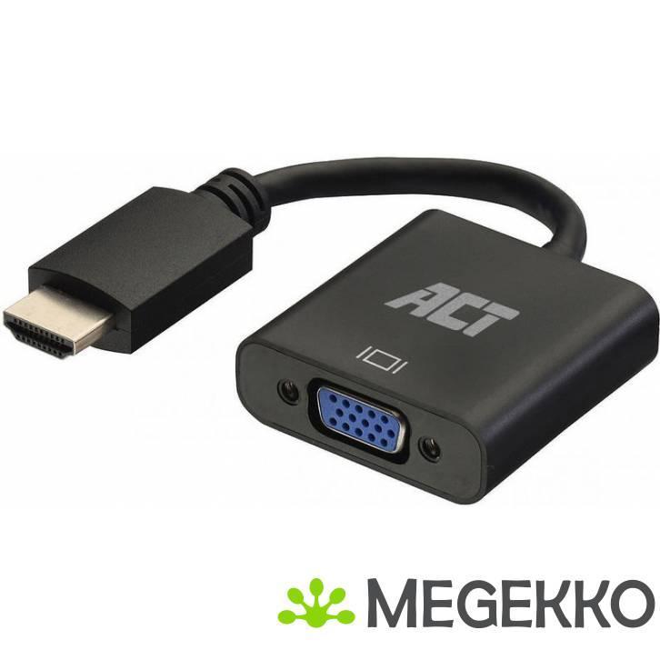 ACT 0,15 meter, HDMI-A male naar VGA female adapter, met, Computers en Software, Overige Computers en Software, Nieuw, Verzenden