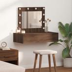 vidaXL Make-Up Tafel met LED Verlichting en Wandplank -, Verzenden, Nieuw
