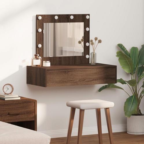 vidaXL Make-Up Tafel met LED Verlichting en Wandplank -, Huis en Inrichting, Tafels | Kaptafels, Nieuw, Verzenden