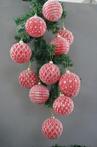 Kerstballen rood met wit (12) - Plastic