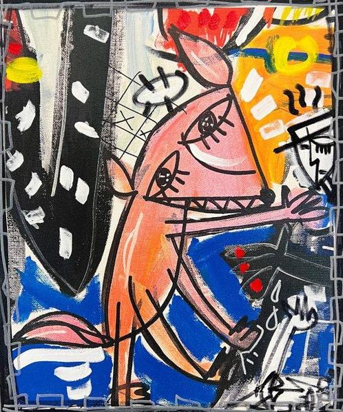 Alessandro Siviglia - Perro Rosa - NO Reserve, Antiek en Kunst, Kunst | Schilderijen | Modern