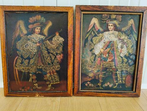 Cuzco School ( XX) - Pair of Arcabucero Angels, Antiek en Kunst, Kunst | Niet-Westerse kunst