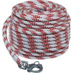 10mm x 30m Zeilval met Gesplitste Snapsluiting Wit-Rood, Ophalen of Verzenden, Nieuw
