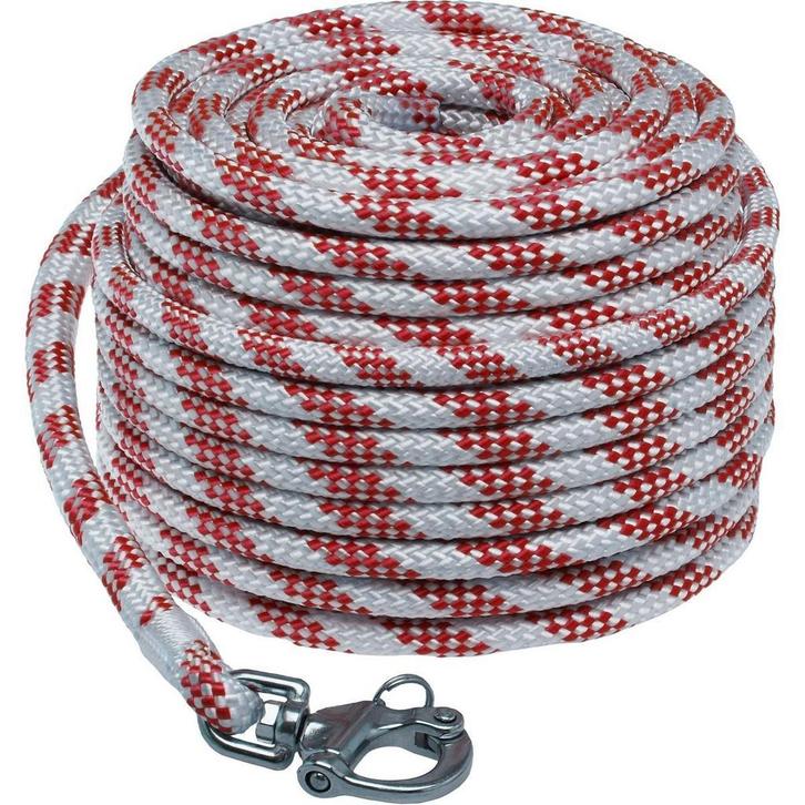 10mm x 30m Zeilval met Gesplitste Snapsluiting Wit-Rood, Watersport en Boten, Accessoires en Onderhoud, Nieuw, Ophalen of Verzenden
