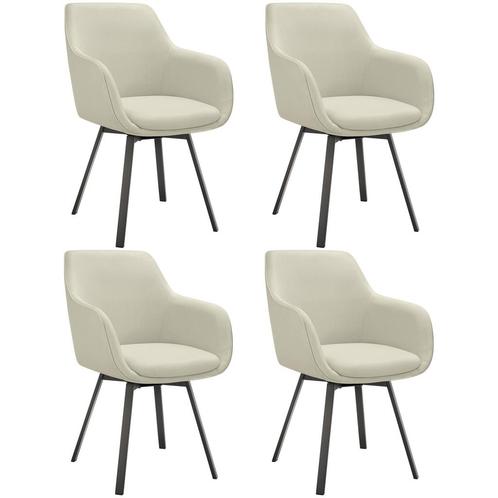 tectake Draaibare eetkamerstoel Alicon, gestoffeerd - greige, Huis en Inrichting, Stoelen, Verzenden