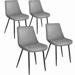 Set van 4 stoelen Monroe fluweellook - grijs, Huis en Inrichting, Nieuw, Verzenden