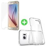 Samsung Galaxy S6 Transparant TPU Hoesje + Screen Protector, Télécoms, Téléphonie mobile | Housses, Coques & Façades | Marques Autre