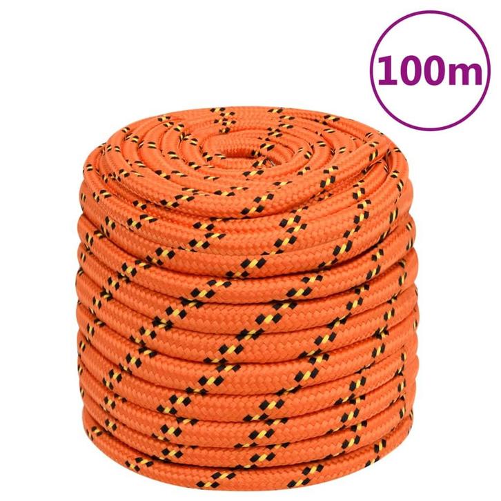vidaXL Boottouw 16 mm 100 m polypropyleen oranje, Doe-het-zelf en Bouw, IJzerwaren en Bevestigingsmiddelen, Nieuw, Verzenden