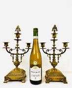 Kandelaar Paar Franse vergulde bronzen Louis XVI-stijl, Antiek en Kunst