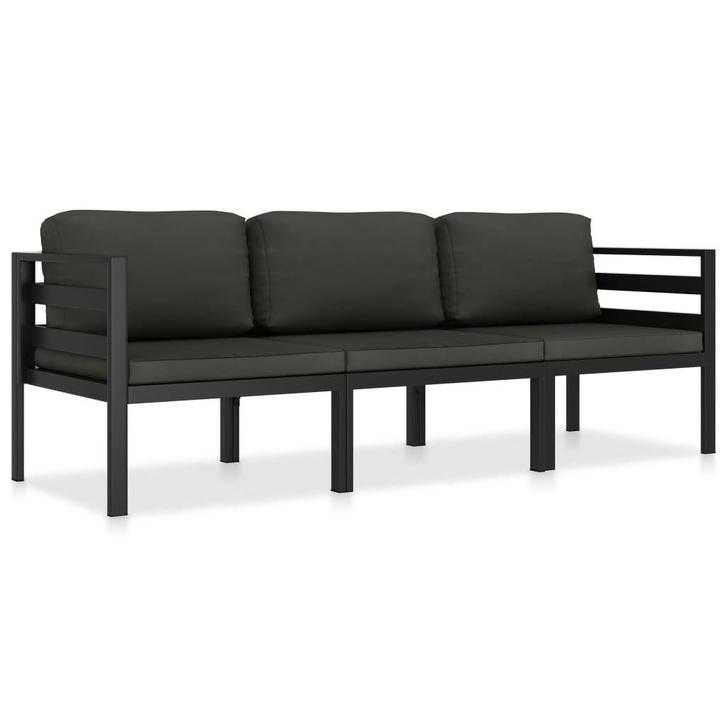Alu Loungeset Antraciet | Retour Deal | 60% Korting!, Tuin en Terras, Tuinsets en Loungesets, Bank, Nieuw, Aluminium, Loungeset