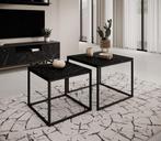 Meubella | salontafel zwart set van 2 marmer, Huis en Inrichting, 50 tot 100 cm, Nieuw, 50 tot 75 cm, Verzenden