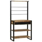 vidaXL Keukenrek 80x40x160 cm Massief Ruw Mangohout, Huis en Inrichting, Keuken | Keukenbenodigdheden, Verzenden, Nieuw