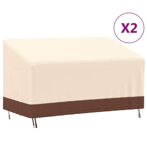 vidaXL Tuinhoezen 2 st voor 3-zitsbank 600D 159x84x56/81 cm, Tuin en Terras, Tuinmeubel-accessoires, Nieuw, Verzenden
