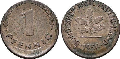 1 Pfennig Fehlpraegung stark dezentriert 1950 Brd:, Postzegels en Munten, Munten | Europa | Niet-Euromunten, België, Verzenden