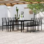 vidaXL 7-delige Tuinset zwart, Verzenden, Nieuw, Tuinset