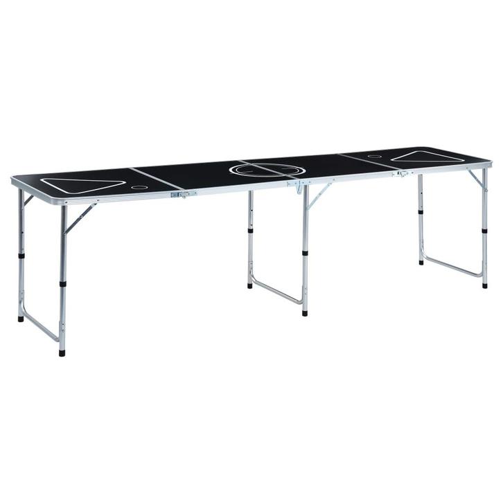 vidaXL Bierpongtafel inklapbaar 240 cm zwart, Hobby en Vrije tijd, Gezelschapsspellen | Overige, Nieuw, Verzenden