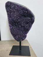 HQ Dark purple Amethyst on luxury steel stand - Hoogte: 255