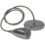 Industriële LED Hanglamp Edysa - Ronde Mat Chroom Aluminium, Huis en Inrichting, Lampen | Hanglampen, Verzenden, Nieuw