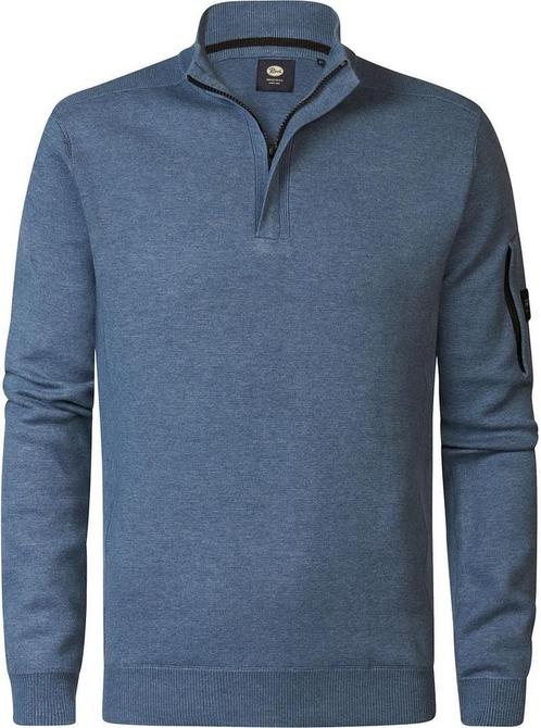 Petrol Half Zip Trui Melange Blauw maat Maat 52/54 (L) Heren, Kleding | Heren, Truien en Vesten, Blauw, Nieuw, Maat 52/54 (L)