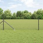vidaXL Gelast Draadhek met 7 Piekposten Grijs 0.8x10 m Staal, Tuin en Terras, Verzenden, Nieuw