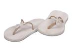 Houten slippers wit zand 8.5*17.5cm set  flipflops maritiem, Nieuw