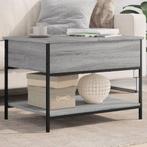 vidaXL Salontafel 70x50x50 cm bewerkt hout en metaal grijs, Verzenden, Nieuw
