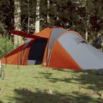 vidaXL Koepeltent 6-persoons waterdicht grijs en oranje, Caravans en Kamperen, Verzenden, Nieuw
