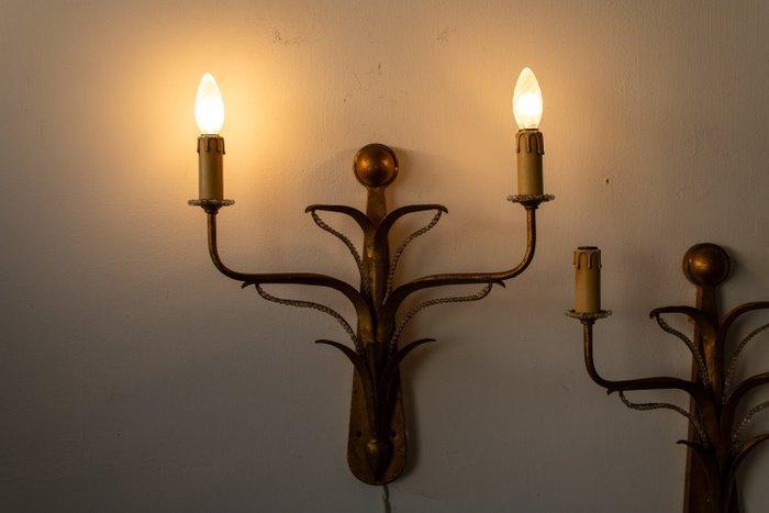 Wandkandelaar (2) - bladeren versierd met transparante, Antiek en Kunst, Curiosa en Brocante