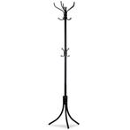 Staande kapstok - 10 hakken - metaal - zwart - 185 cm, Huis en Inrichting, Woonaccessoires | Kapstokken, Ophalen of Verzenden