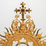 Monstrance, néogothique à rayons - Laiton - 1850-1900