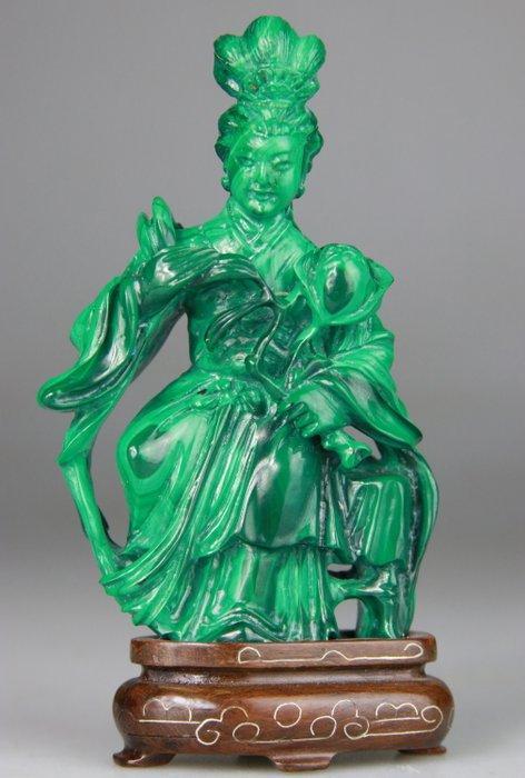 Kwanyin Sculptuur Beeldje - Standbeeld - Gesneden houten, Antiek en Kunst, Antiek | Overige Antiek